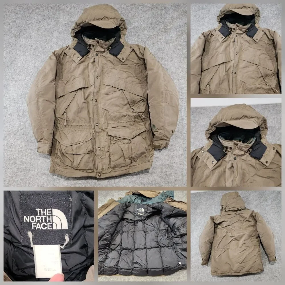 VTG The North Face TNF Mens M Medium Goose Down Puffer Hooded Parka‎ Jacket READ